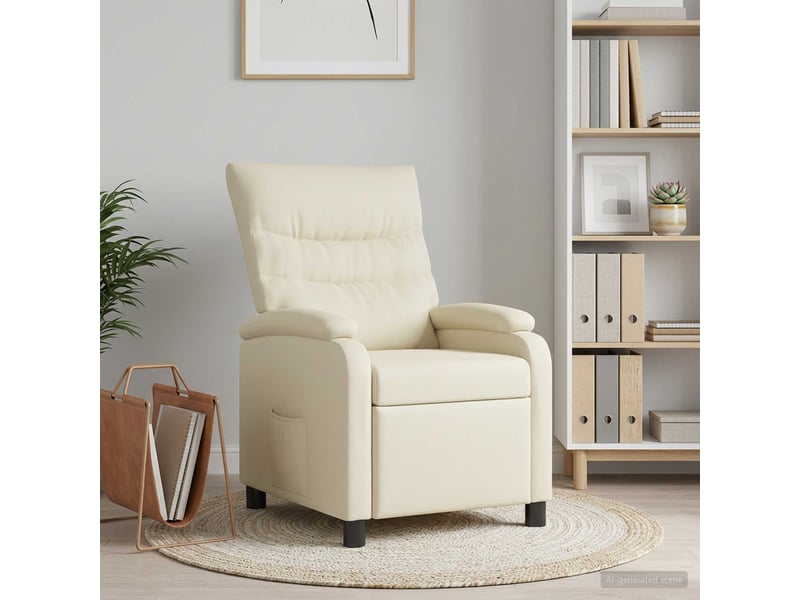  Vidaxl fauteuil inclinable crème simili cuir  - Conforama B