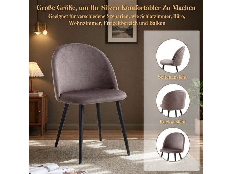  Lot de chaises 4 pièces assises rembourrées confortables style moderne et élégant  - Conforama D