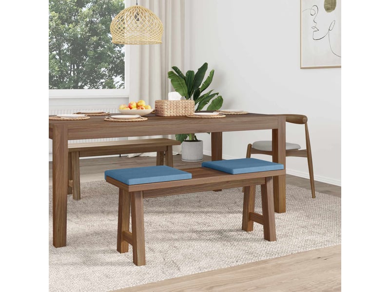 Lot de 2 coussins de banc, coussins d'assise, coussins pour chaisecanapé velours côtelé bleu profondeur 35 cm cf52524 - Conforama C