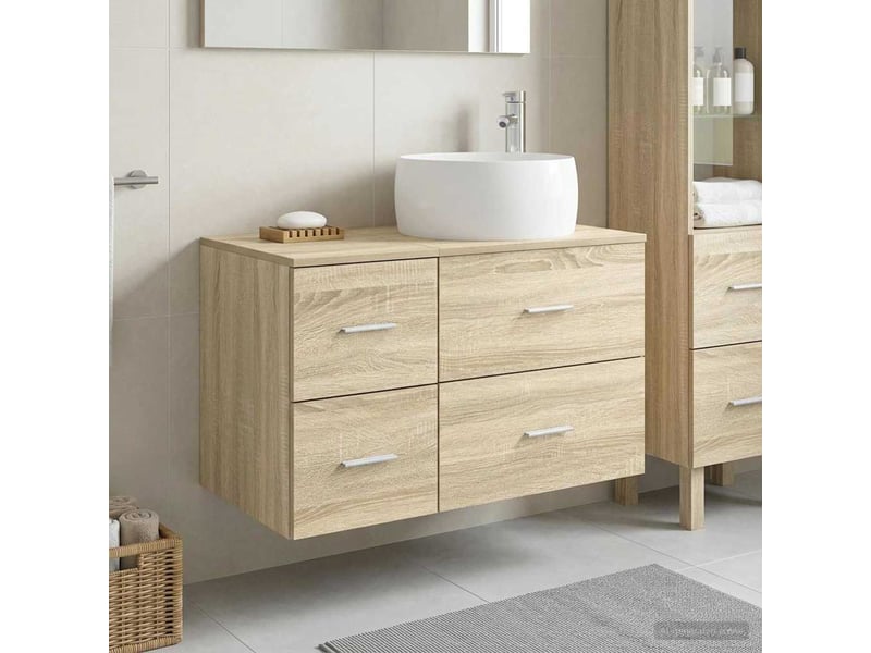  Ensemble de mobilier de salle de bain 2 pc chêne sonoma cf64125  - Conforama B