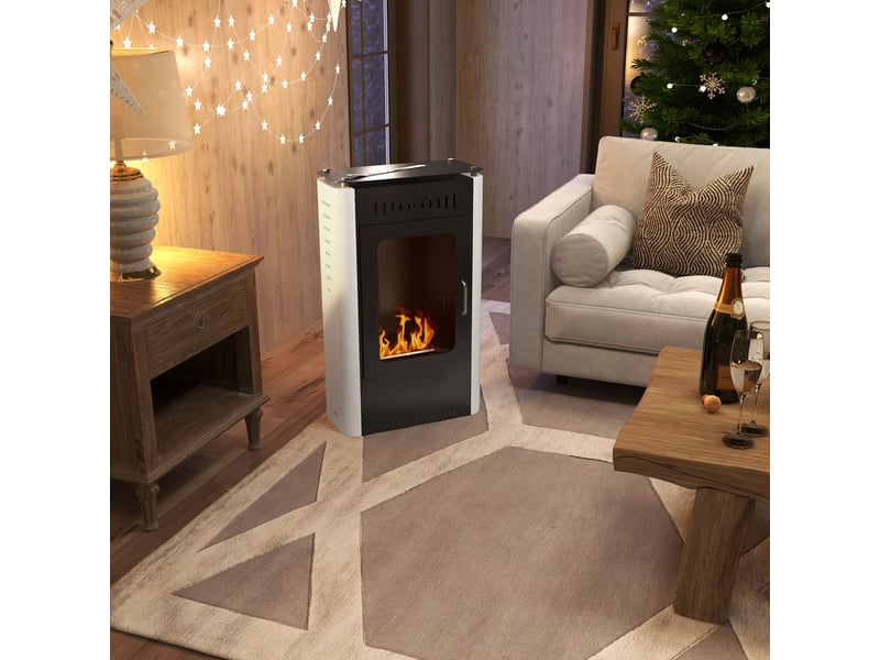  Cheminée poêle à éthanol avec réservoir 1,2l 3h de durée de combustion couverture 20 à 25 m² 50 x 27 x 82 cm noir  - Conforama C