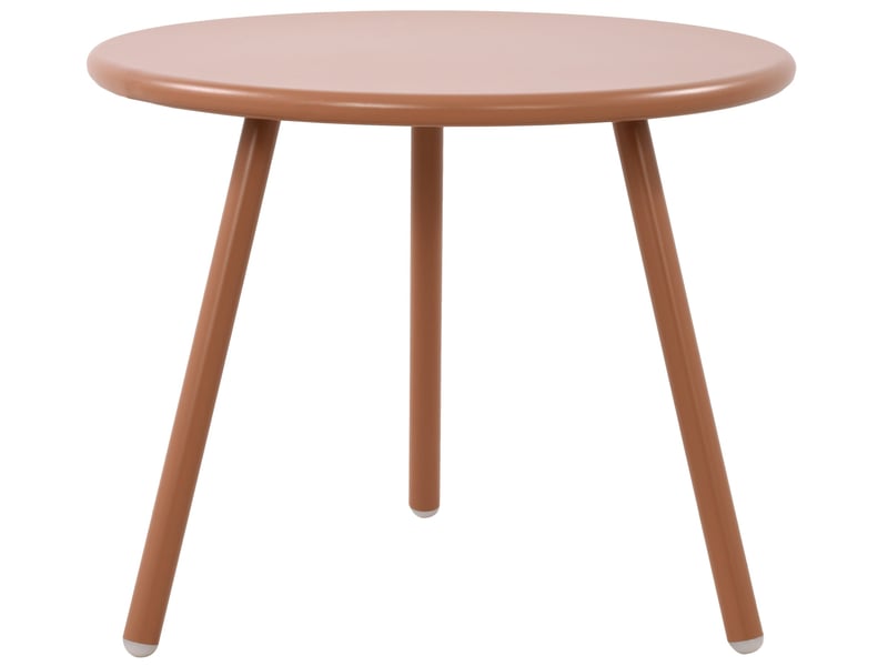 Table basse ronde intérieur extérieur plateau polypropylène couleur terre cuite pieds métal ø 50 cm 10_0009225  - Conforama B