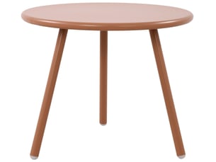 Table basse ronde intérieur extérieur plateau polypropylène couleur terre cuite pieds métal ø 50 cm 10_0009225