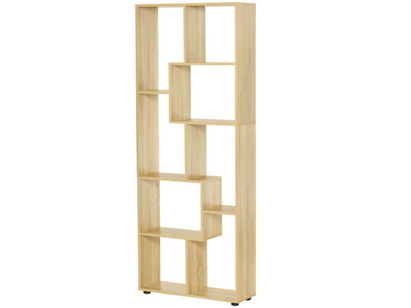  Bibliothèque étagère zig zag design contemporain 70l x 24l x 178h cm panneaux particules bois naturel  - Conforama B