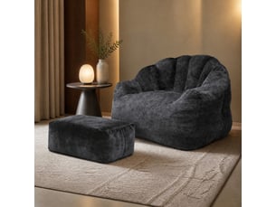Canapé droit compressé fixe <strong>MAISENTIEL</strong> <strong></strong> 1 place Velours noir