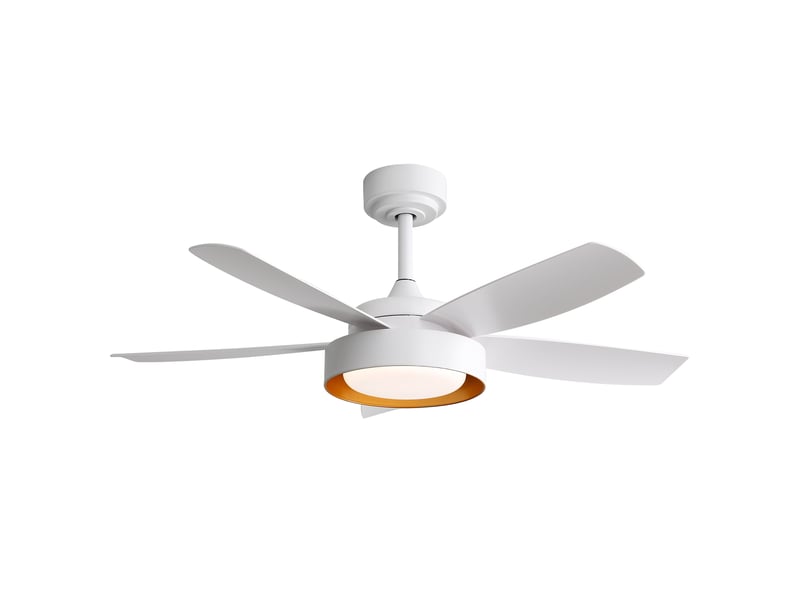  Ventilateur de plafond 42 pouces avec led 22w, télécommande, moteur dc réversible, variateur, abs blanc  - Conforama A