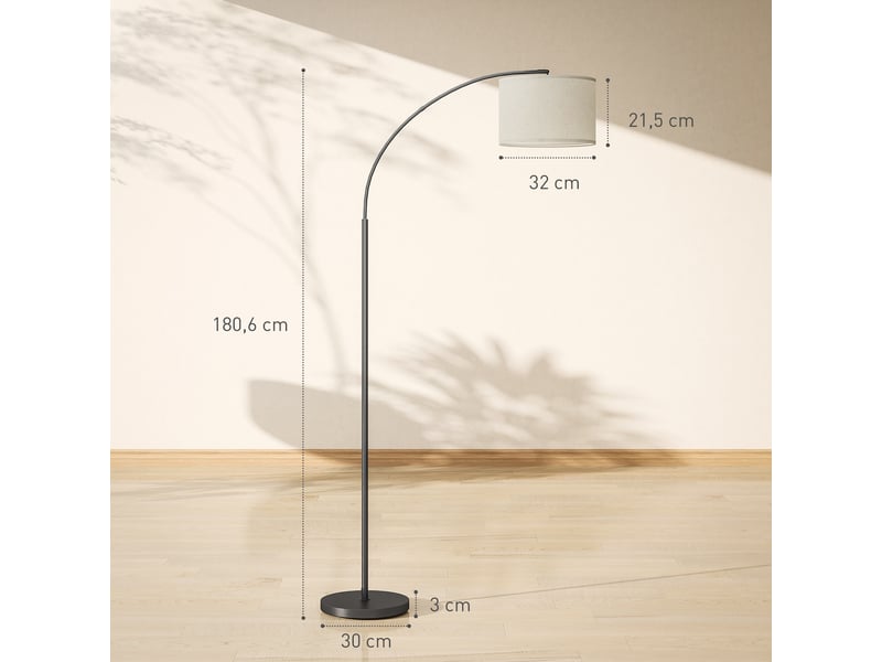  Lampadaire avec télécommande abat-jour réglable 11 température de couleurs et 11 niveaux de minuterie luminosité noir  - Conforama C
