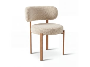 Lot de 2 chaises en bouclette beige lauren