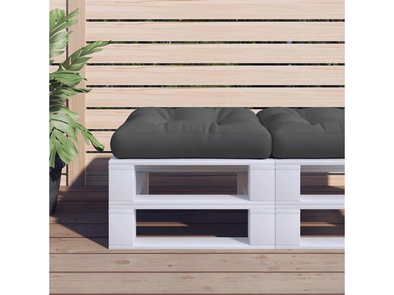  Coussin de palette, coussin de chaise, coussin de canapé noir 60x61,5x10 cm tissu cf55413  - Conforama B