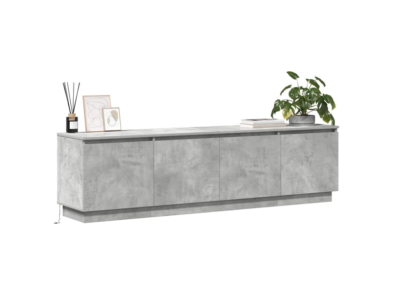 Meuble tv - banc tv - meuble de rangement 180 x 38 x 49 cm gris béton bois d'ingénierie - Conforama C