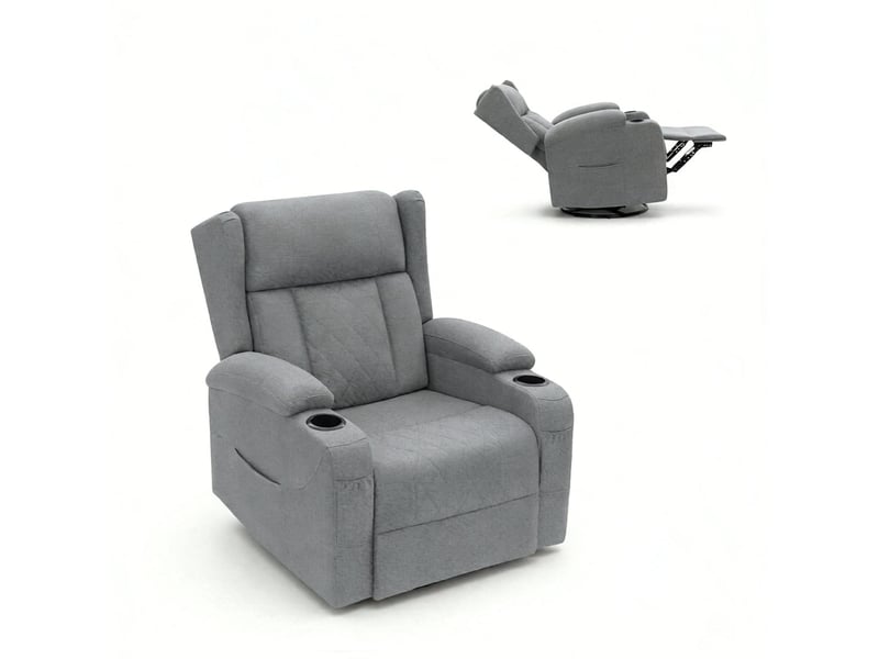  Fauteuil relax pivotant inclinable avec repose-pieds homvra  - Conforama A