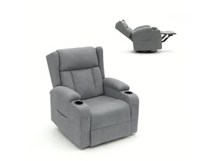 Fauteuil relax pivotant inclinable avec repose-pieds homvra