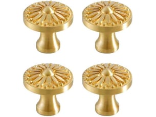 Set de 4 poignées rondes en bronze doré, poignées européennes pour chambres à coucher, tiroirs et commodes