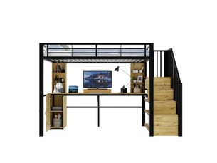 Lit mezzanine 90x200 cm <strong></strong>  <strong>evarich</strong> coloris noir