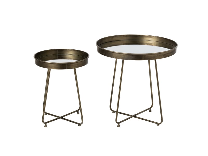  Lot de 2 tables d'appoint en métal nadja 62cm laiton  - Conforama B
