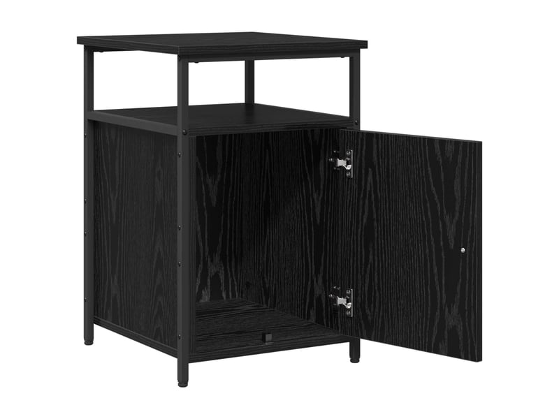  Table de chevet - cabinet de chevet - table de nuit 2 pc chêne noir bois d'ingénierie  - Conforama E