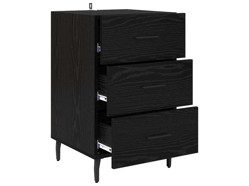  Table de chevet chêne noir 40 x 40 x 66 cm bois d'ingénierie  - Conforama E