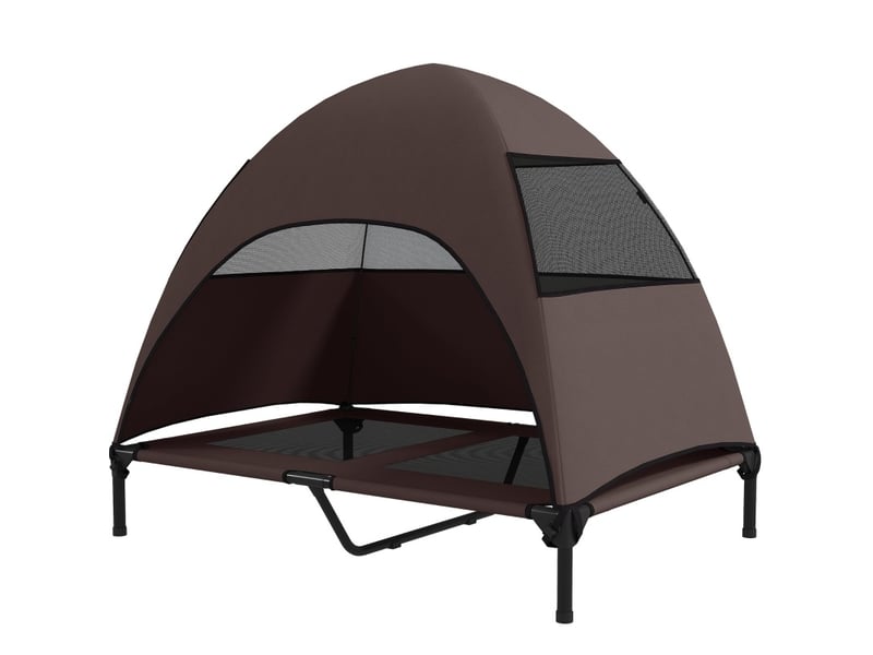  Lit surélevé  106 x 76 x 99 cm – café – toit amovible, couchage aéré et sac de transport  - Conforama A