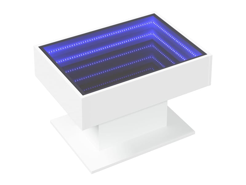  Table basse - table de salon - table à thé avec led blanc 70x50x45 cm bois d'ingénierie  - Conforama C