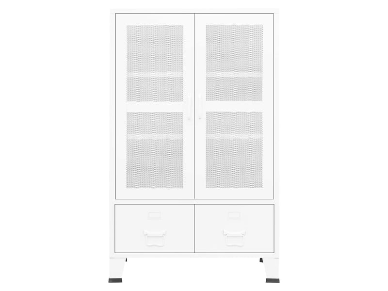  Coffre de rangement, boîte de rangement de rangement industriel blanc 70x40x115 cm métal  - Conforama C