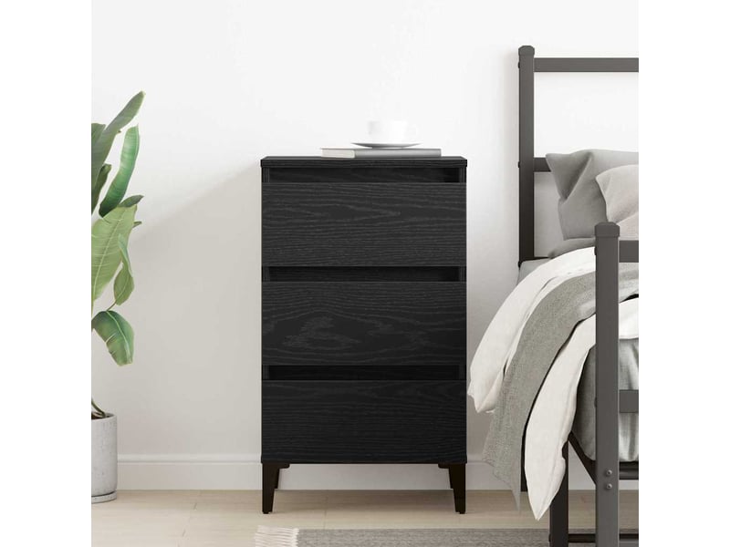  Table de chevet - cabinet de chevet - table de nuit chêne noir 40 x 35 x 69 cm bois d'ingénierie  - Conforama C