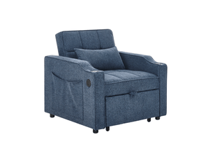 Fauteuil fixe  <strong></strong> Tissu bleu