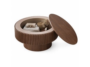 Table basse rond(e) coloris bois foncé <strong>CHICFURN</strong> <strong></strong> - 75 cmx75 cm