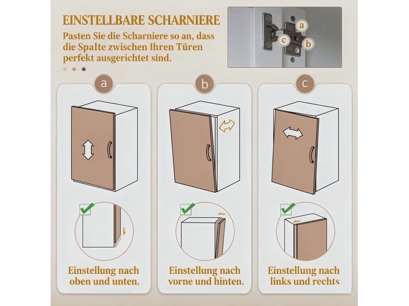  Buffet de cuisine blanc et bois clair avec 2 tiroirs, vitrines et plan de travail, rangement modulable  - Conforama E