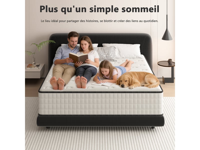  Matelas 140x200 cm,épaisseur 25cm,haute densité fermeté moyenne,réversible à deux faces utilisables.  - Conforama C