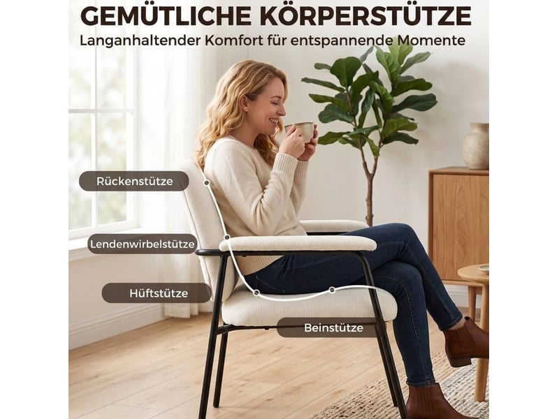  Lot de 2 fauteuils en chenille avec accoudoirs rembourrés homvra  - Conforama E
