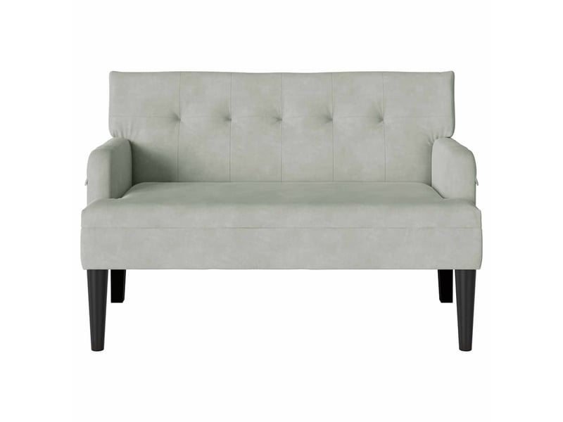 Banc chambre, banc de lit chesterfield gris clair 112x65,5x75 cm velours - Conforama D
