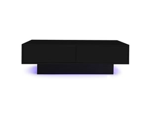 Table basse rectangulaire coloris noir <strong>MERAX</strong> <strong>table basse noir</strong> - 55 cmx115 cm