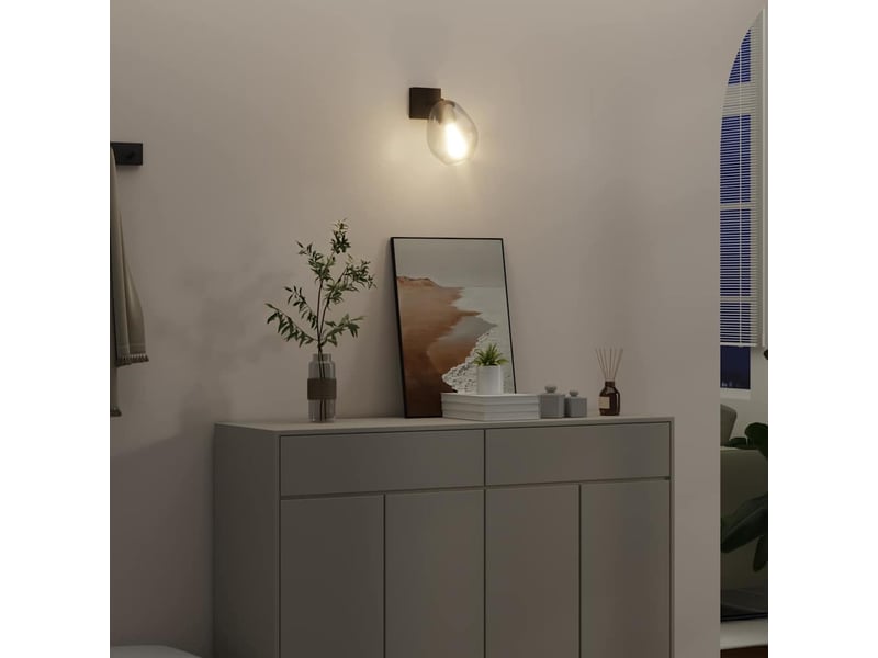  Spot de plafond noir 13x13x26 cm verre et métal  - Conforama C