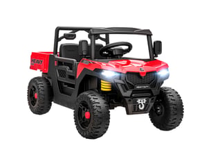 Voiture électrique 12 v pour enfants avec télécommande, suspension, coffre et musique, 3-8 ans, rouge