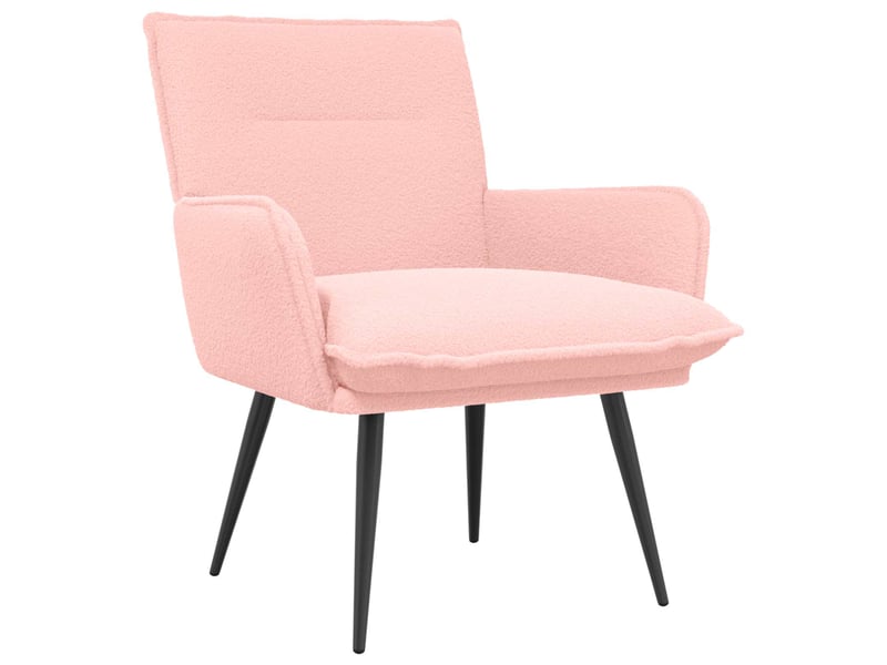 Vidaxl fauteuil rose bouclé - Conforama D