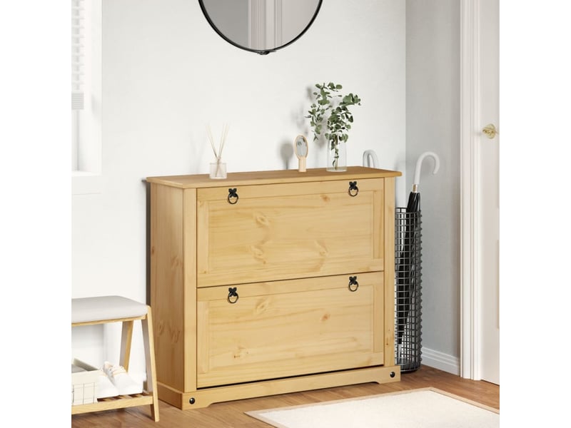  Meuble à chaussure, armoire à chaussures corona 99x32x85 cm bois de pin massif  - Conforama C