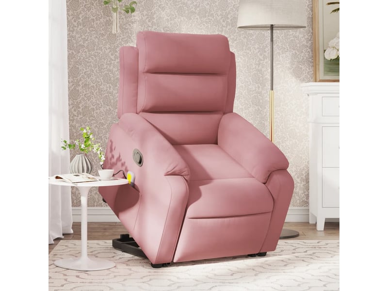  Vidaxl fauteuil de massage inclinable rose velours  - Conforama B