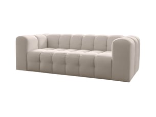 Canapé droit fixe LOUNGITUDE MILOE 3 places Velours blanc