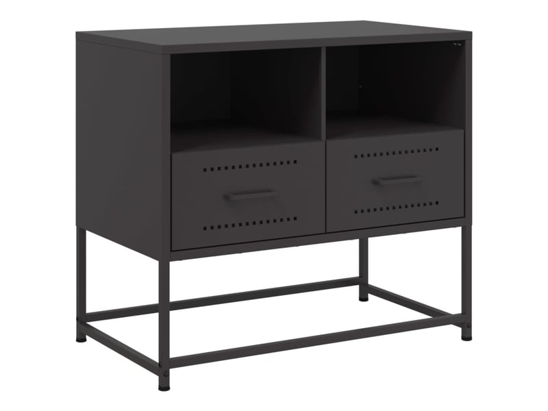  Meuble tv - banc tv - meuble de rangement noir 68x39x60,5 cm acier  - Conforama A