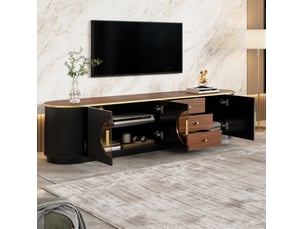 Meuble tv coloris noir 180 cm REDOM