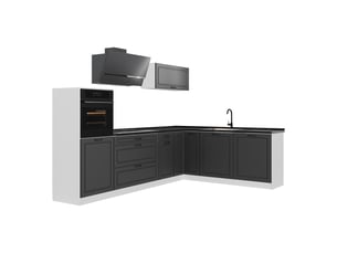 Vicco cuisine en angle, anthracite campagneblanc, 287 x cm sans plan de travail