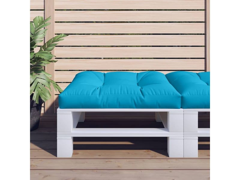  Coussin de palette, coussin de chaise, coussin de canapé bleu 80x80x12 cm tissu cf55302  - Conforama B
