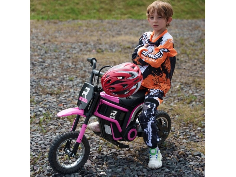 Moto electrique enfant controle securite 24v mini pneus 12 pouces cadre metal rose homvra - Conforama B