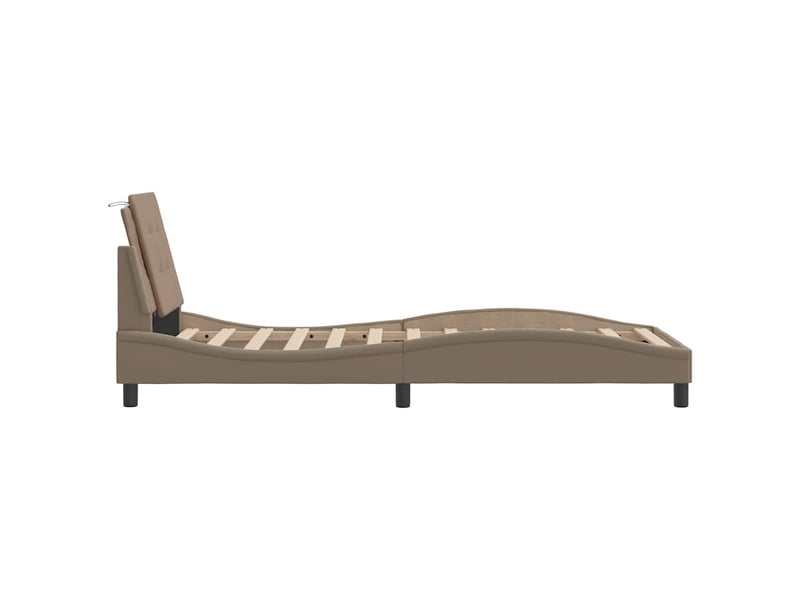 Lit simple- lit adulte - cadre de lit sans matelas zadar cappuccino 100x200 cm similicuir - Conforama D
