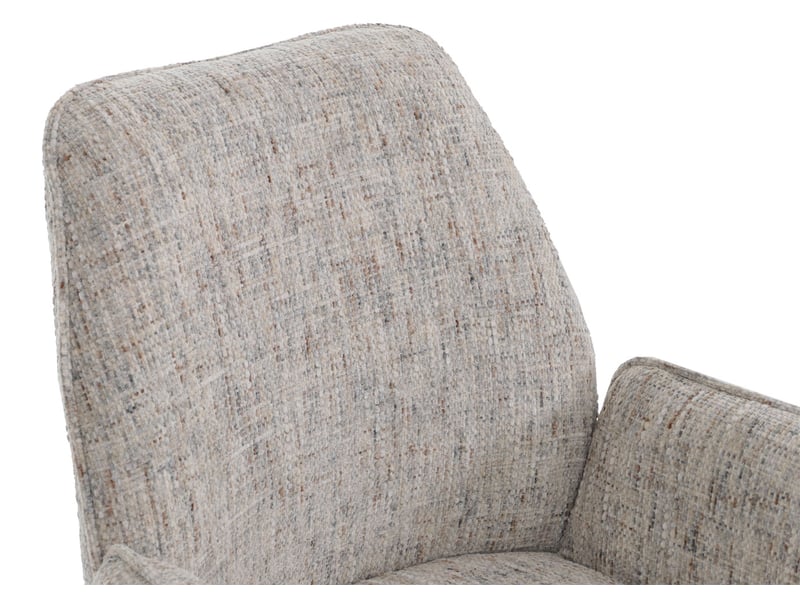  Lot de 6 chaises de salle à manger hwc-g67, pivotantes, position automatique, chenille métallisée (410 gm²) - structure crème, beige-gris clair  - Conforama E