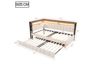 Lit simple 90x200 cm coloris beige