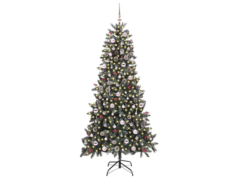  Sapin de noël - arbre de noël artificiel vert 240 cm pvc, plastique et acier  - Conforama C
