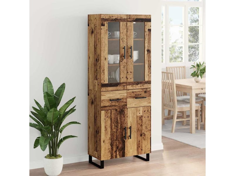  Haut armoire, armoire de rangement bois ancien 69,5x34x180 cm shl46569  - Conforama D