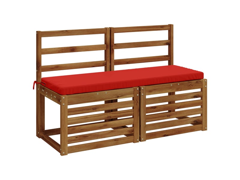 Lot de 2 coussins de banc, coussins d'assise soest 100 % polyester rouge cf57406 - Conforama C