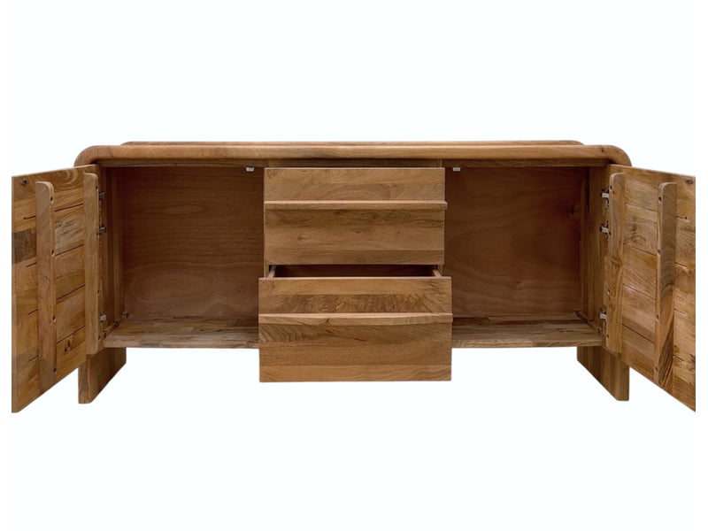  Buffet à 2 portes et 2 tiroirs en bois de manguer masif  - Conforama D